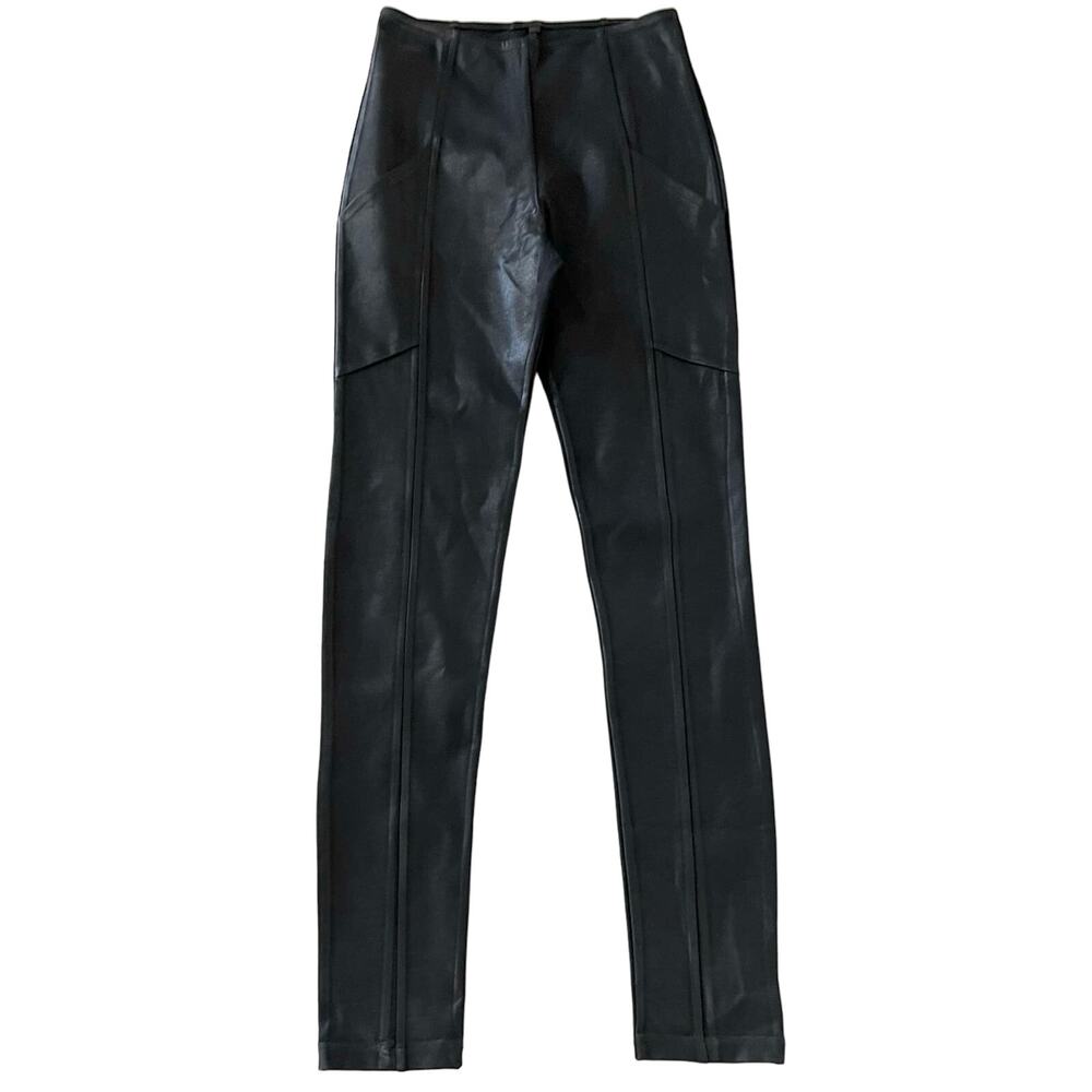 Minxx Leggings Faux Leather Black Pull On Pants Women’s Size Large
